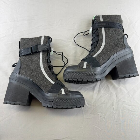 Converse GR82 Chuck Taylor All Star Chunky Boots 569634C Black Gray Women’s 10 - Picture 3 of 8
